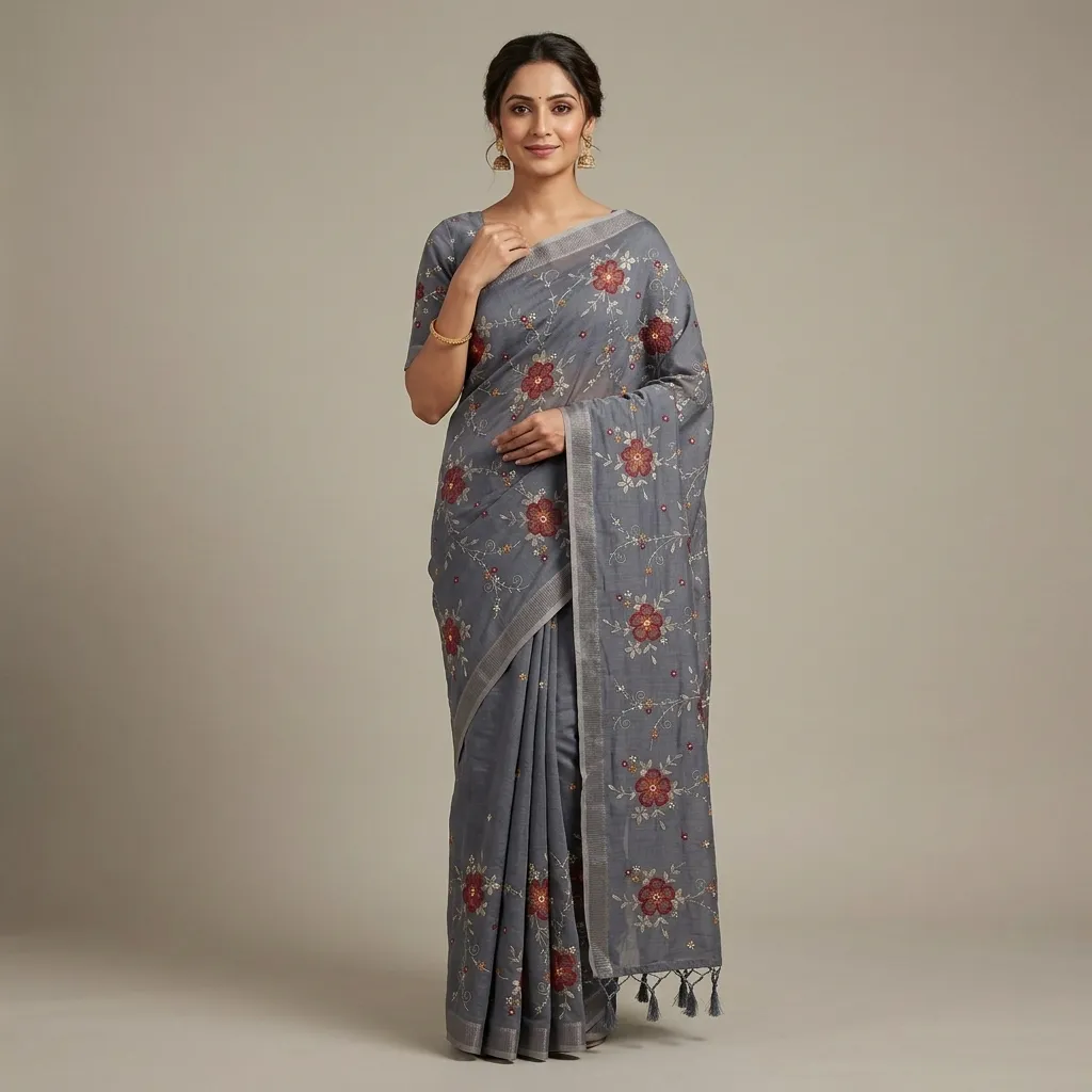 Pure Banarasi Cotton Saree - Summer Floral - banarsi cotton Banarasi Silk Saree | Shri Geeta Sarees