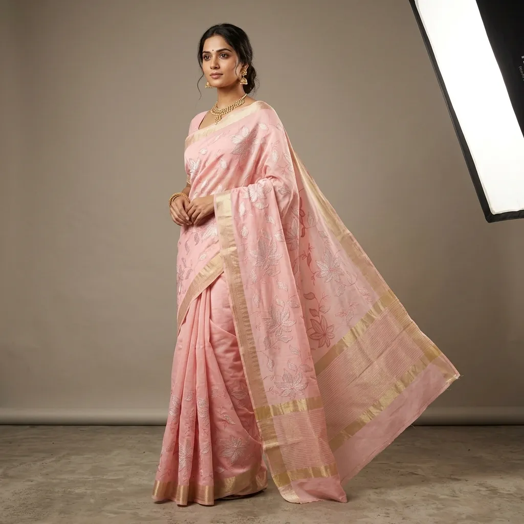 Pure Banarasi Cotton Saree - Geometric Weave - banarsi cotton Banarasi Silk Saree | Shri Geeta Sarees