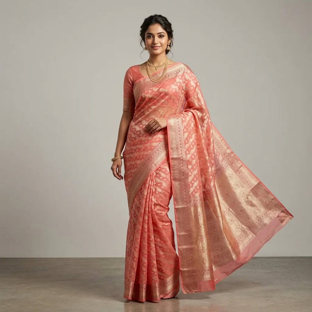 Pure Banarasi Cotton Saree - Heritage Buta - banarsi cotton Banarasi Silk Saree | Shri Geeta Sarees